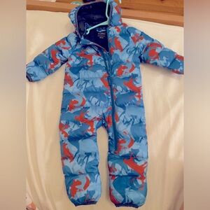 LLBean Infants' Ultralight 650 Down Bunting Deer Print